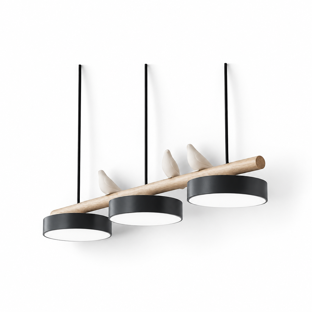 Suspension linéaire en bois Alva, finition noire